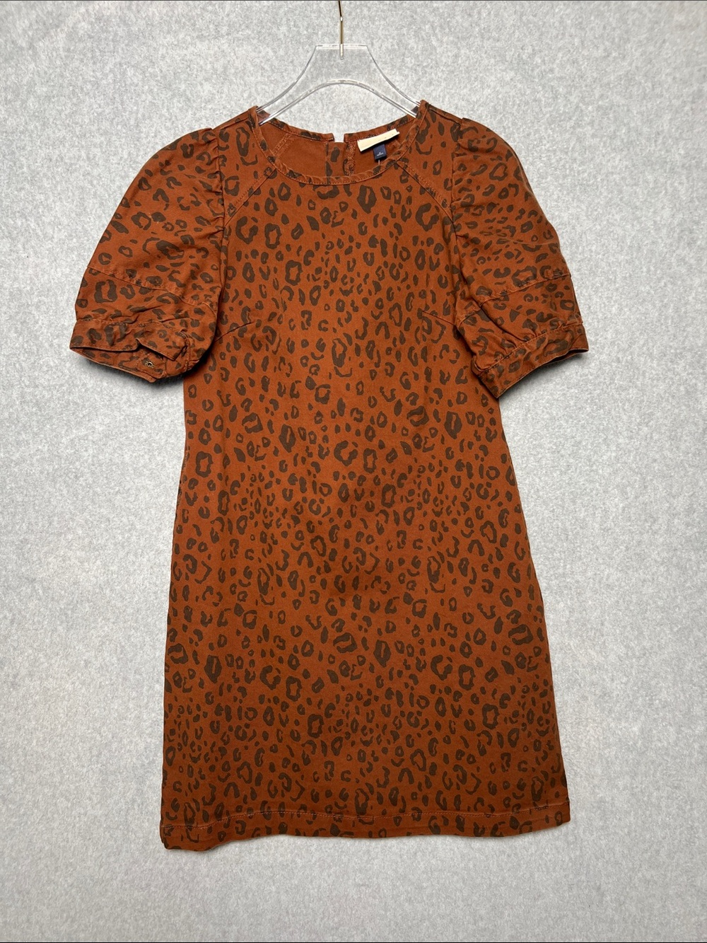 Universal Thread Puff Sleeve Leopard Denim Dress 2